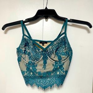 Blue lace top